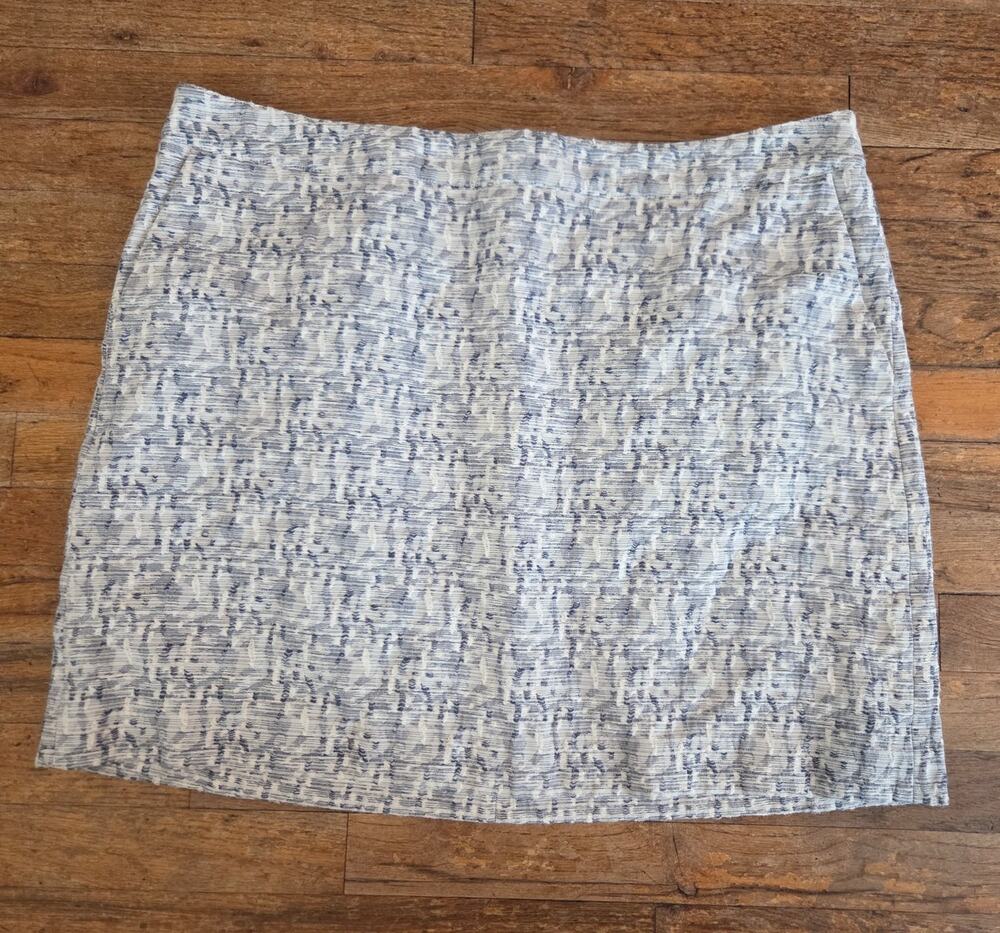 Ann Taylor Loft Plus Size 18 SKIRT Cotton Blue Pencil Career